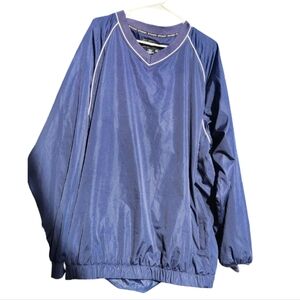 FootJoy Blue Jersey Shirt with White Trim Long Sleeve XXL